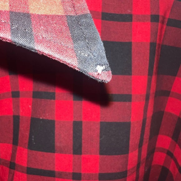 Chaps Red and Black Plaid Blouse Size 3X - Picture 5 of 5